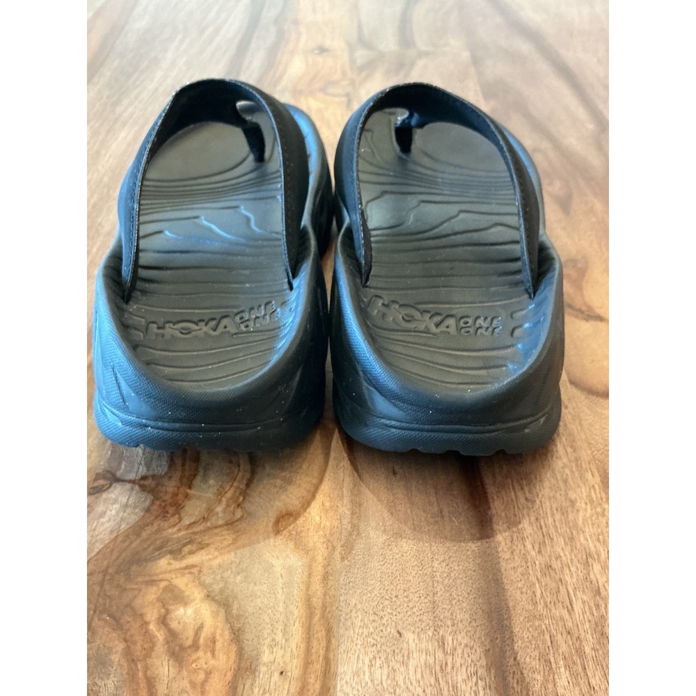 Hoka Ora Recovery Flip Sandals Black Dark Gull Gray Women 7 1099676 - Picture 9 of 10